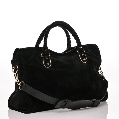 Balenciaga Baby Daim Gold Metallic Edge Hardware City Black 3 of 7