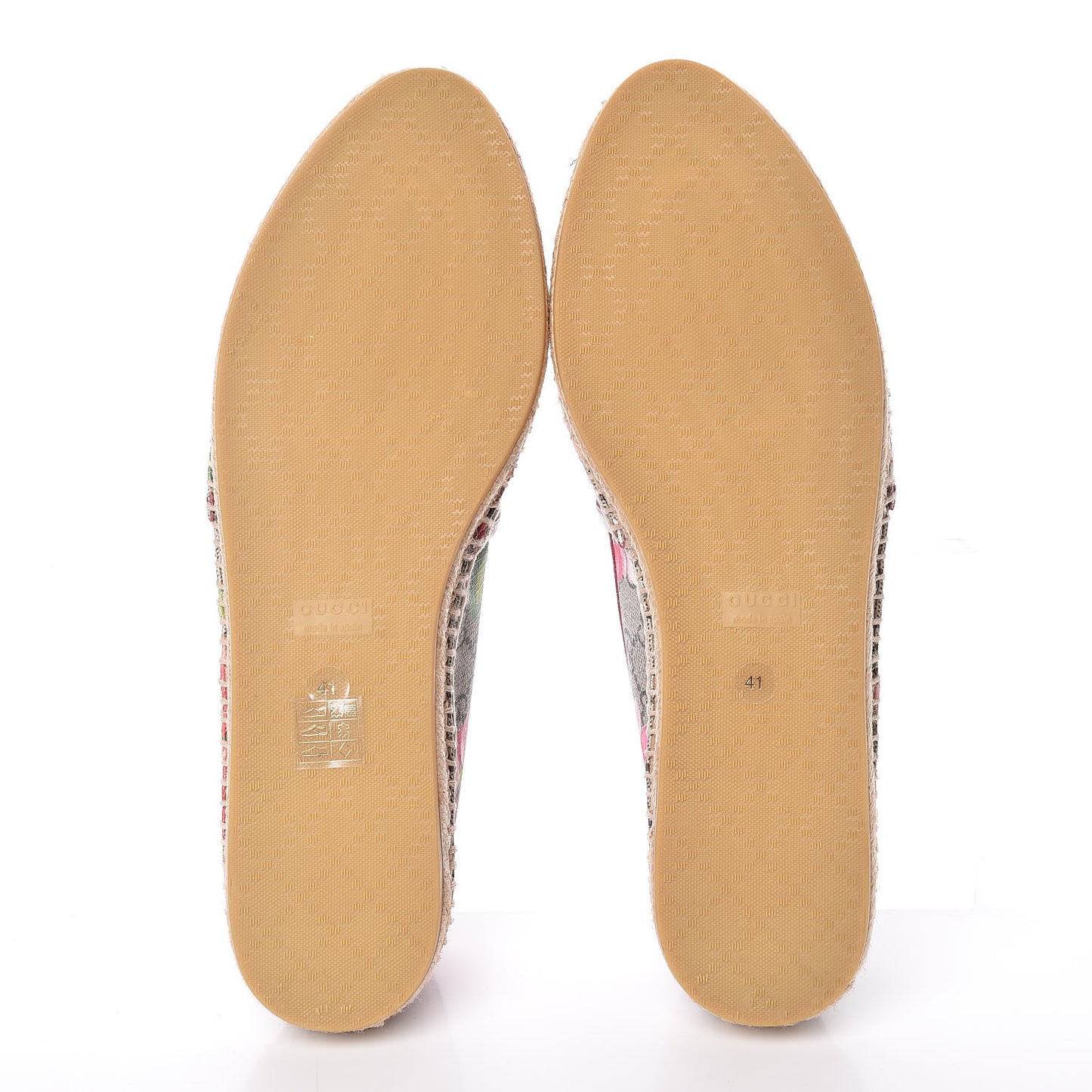 GG Supreme Monogram Blooms Espadrilles 41 Beige Multicolor Dry Rose