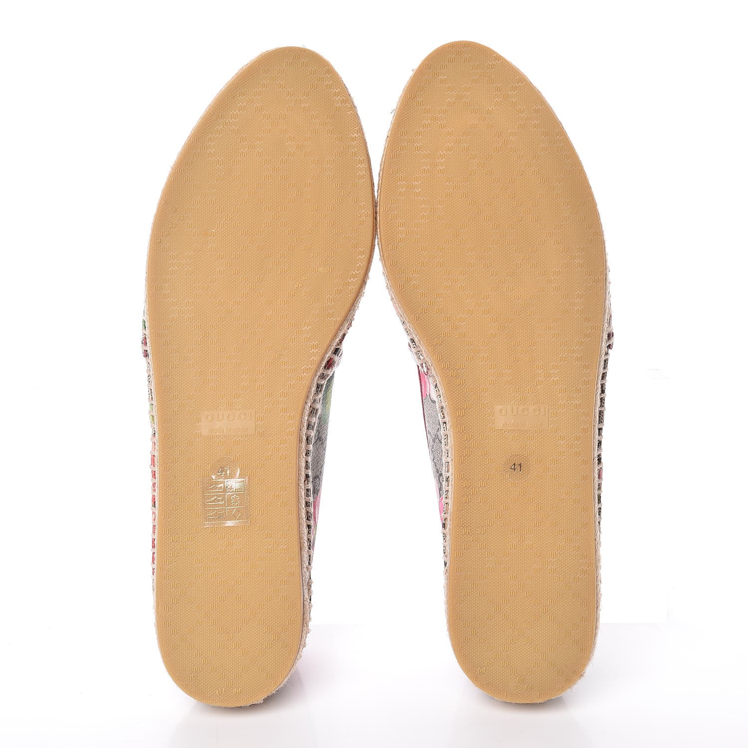 Gucci GG Supreme Monogram Blooms Espadrilles 41 Beige Multicolor Dry Rose 5 of 10