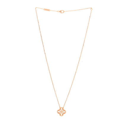 Van Cleef & Arpels 18K Rose Gold Diamond Vintage Alhambra Pendant Necklace 2 of 4