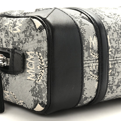 MCM Vintage Jacquard Monogram Mini Boston Bag Black Grey 7 of 8