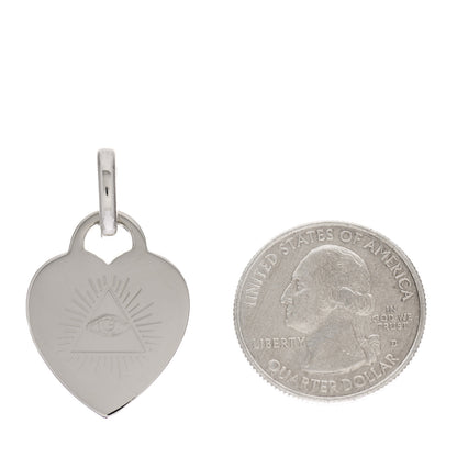 Tiffany Sterling Silver All Seeing Eye Heart Tag Charm 2 of 3