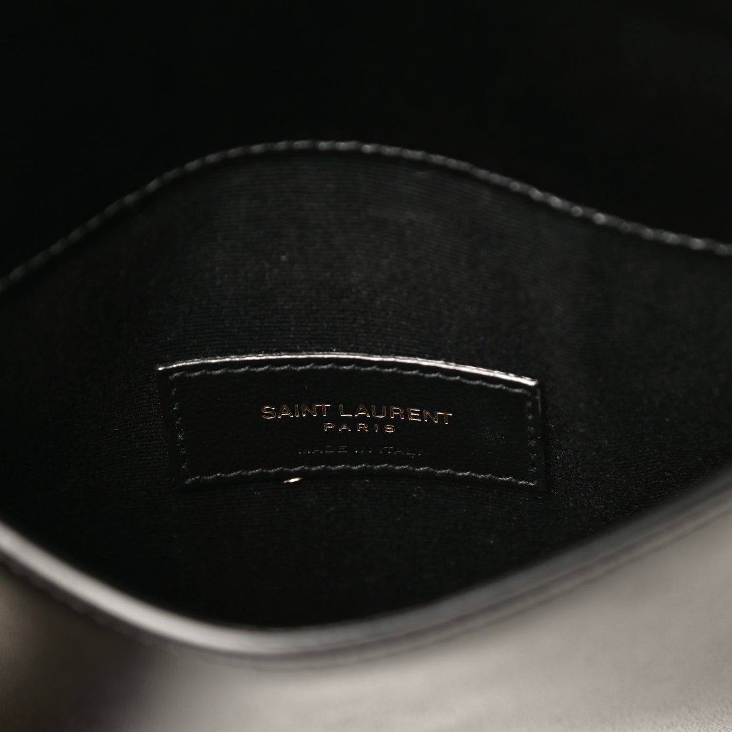 Smooth Shiny Calfskin Monogram Uptown Baby Pouch Black