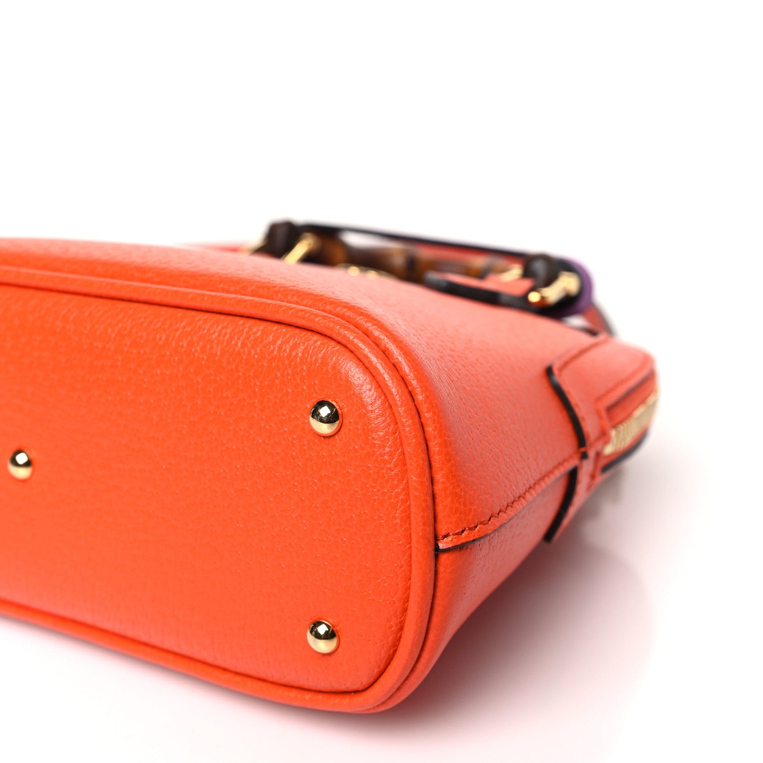 Gucci Textured Dollar Calfskin Mini Diana Dome Tote Bag Deep Orange Spicy Cyclamin 9 of 9