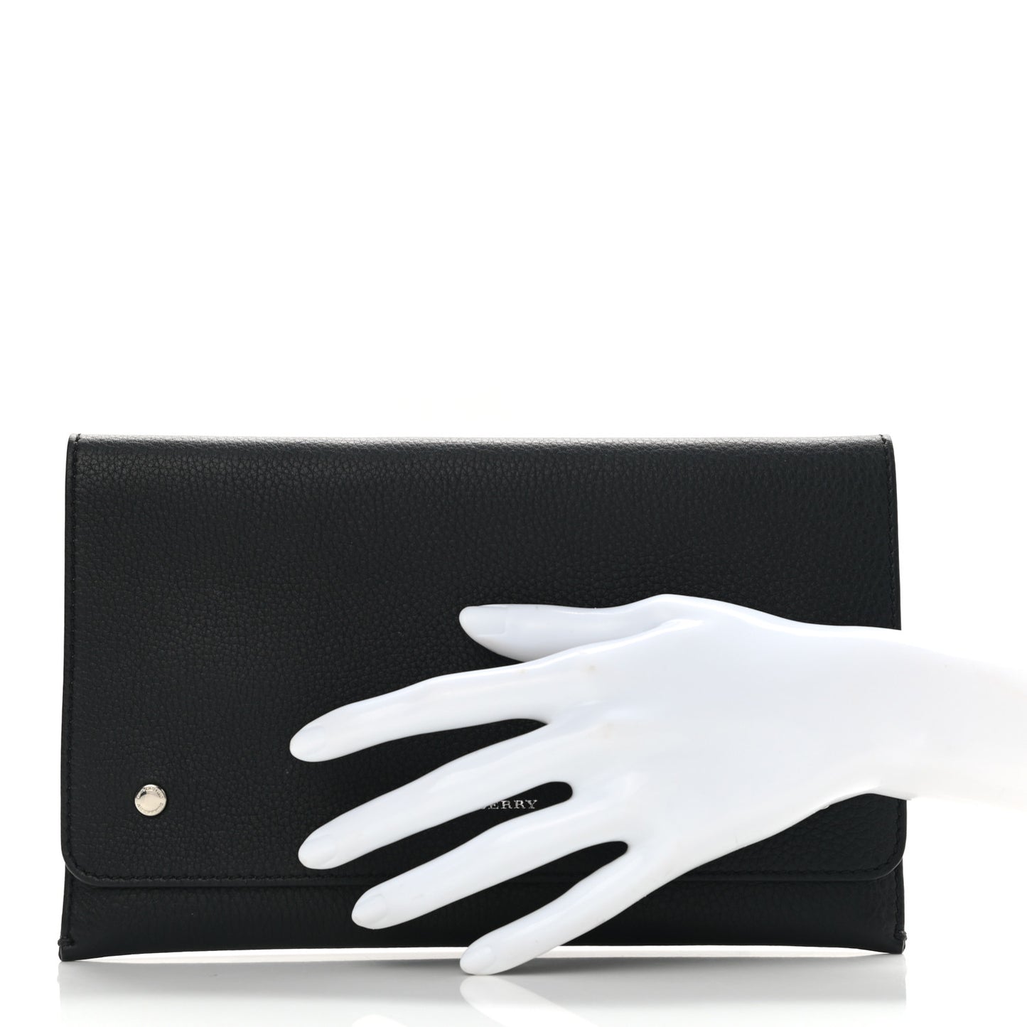 Grained Calfskin Continental Flap Wallet Black