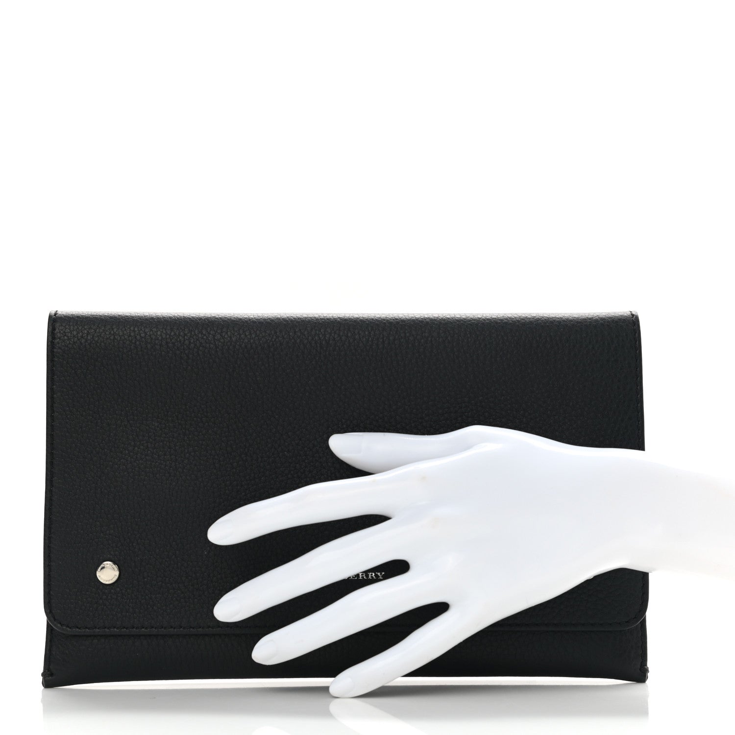 Burberry Grained Calfskin Continental Flap Wallet Black 2 of 7
