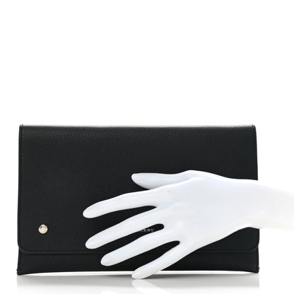 Burberry Grained Calfskin Continental Flap Wallet Black 2 of 7