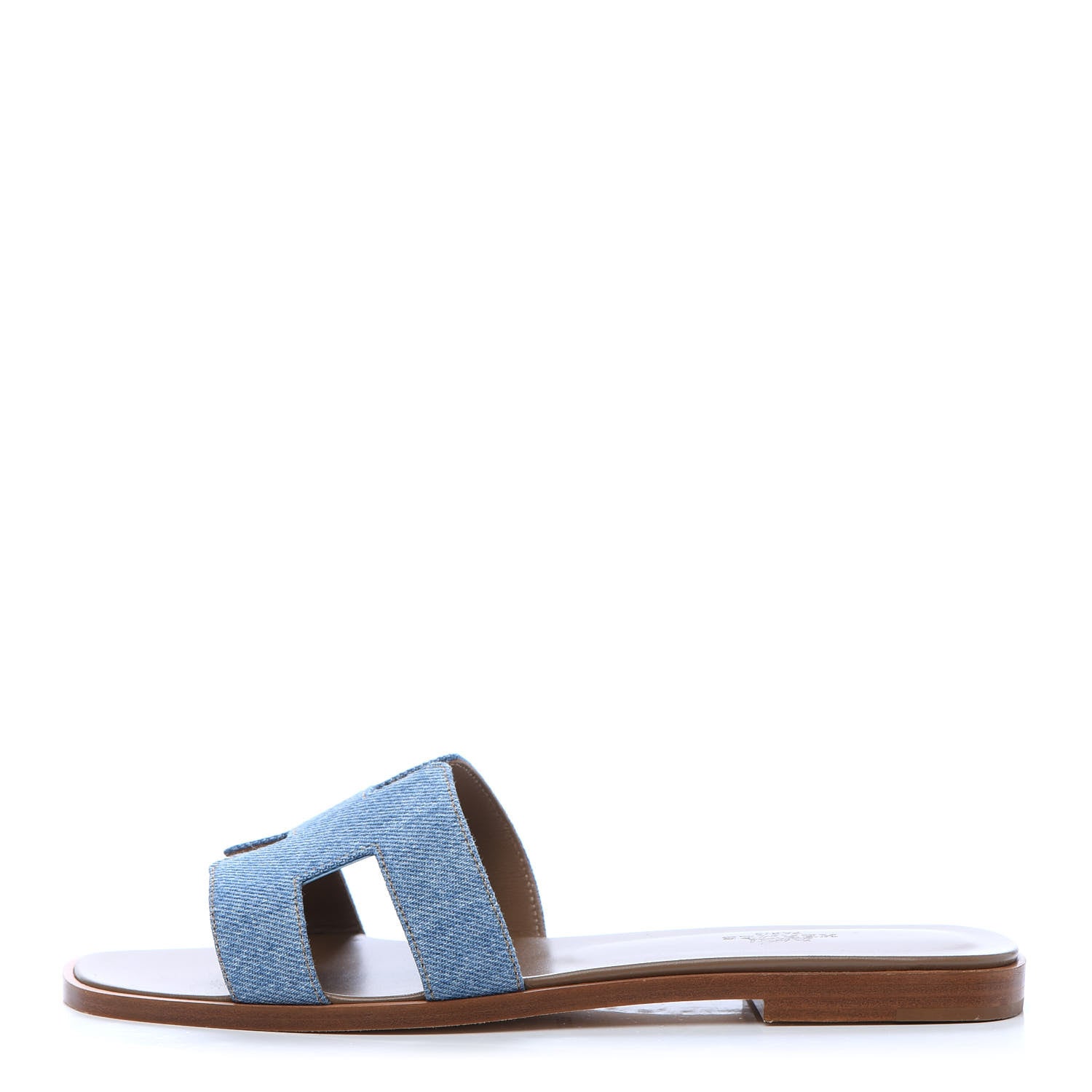 Hermes Denim Oran Sandals 38 Bleu Clair 1 of 9