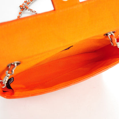 Chanel Lambskin Square Stitched Mini Convertible Flap Belt Orange 5 of 8