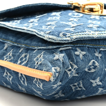 Louis Vuitton Monogram Denim Sac Plat Blue 7 of 9