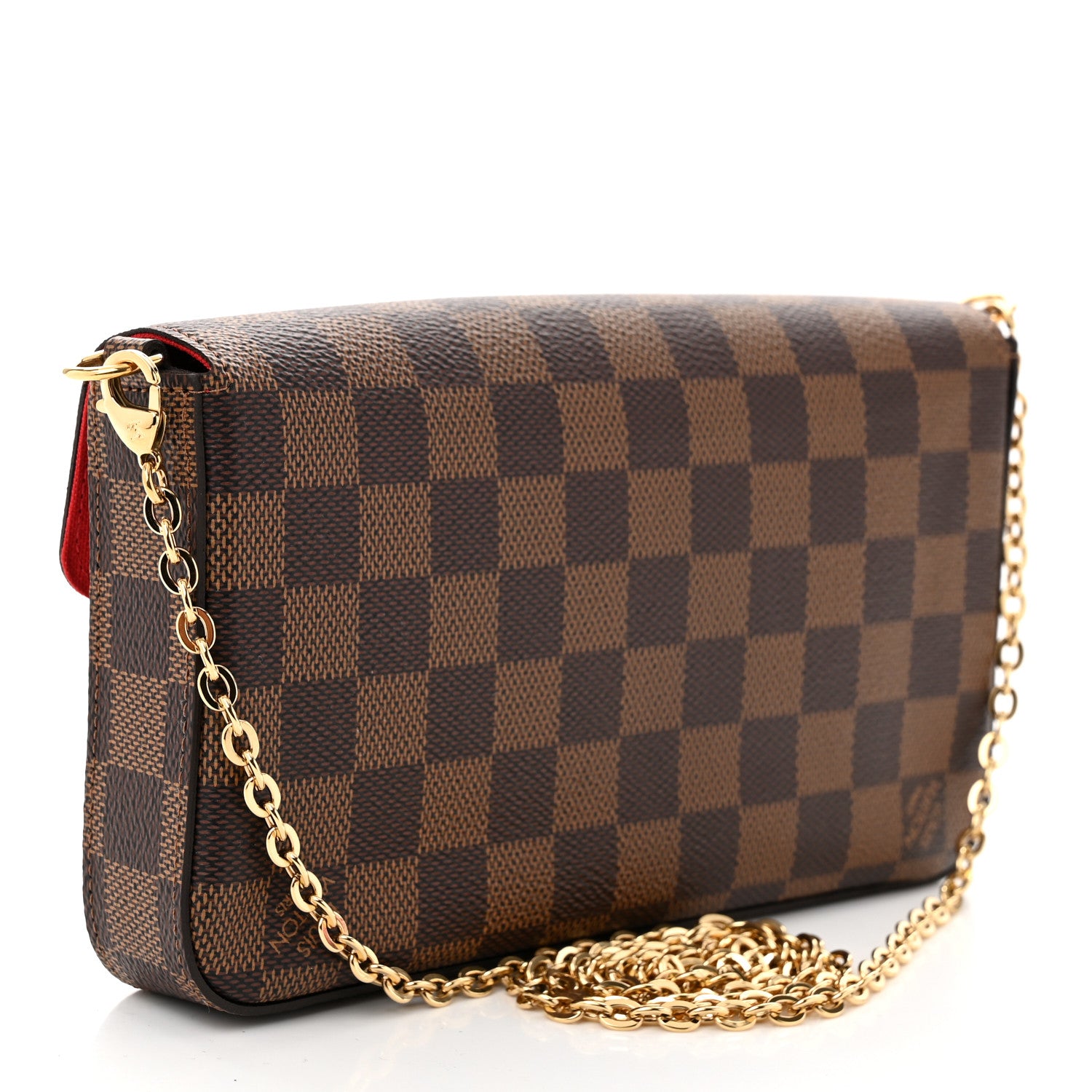 Louis Vuitton Damier Ebene Pochette Felicie Chain Wallet 4 of 10