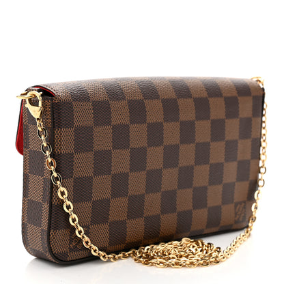 Louis Vuitton Damier Ebene Pochette Felicie Chain Wallet 4 of 10