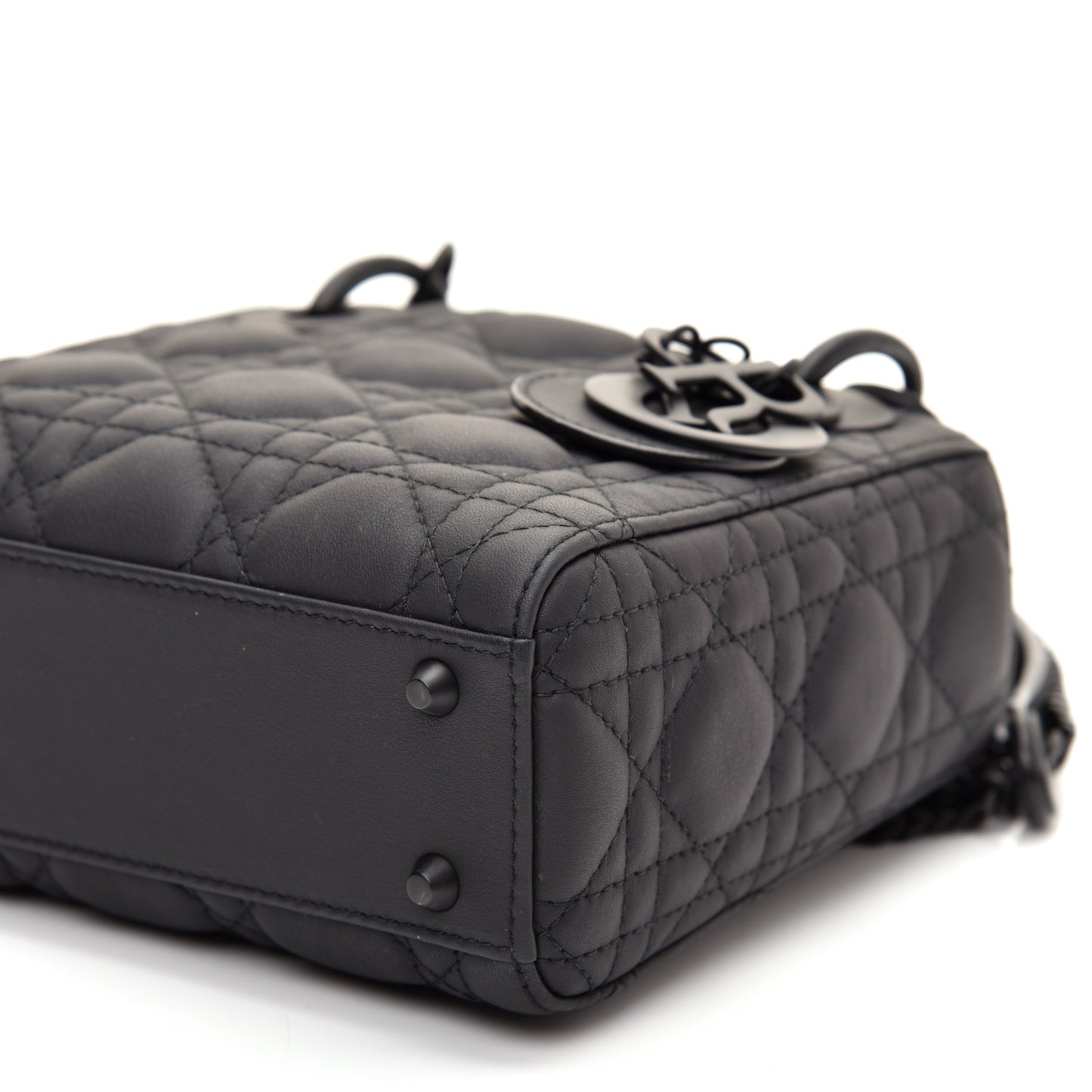 Ultra Matte Calfskin Cannage Mini Lady Dior Black