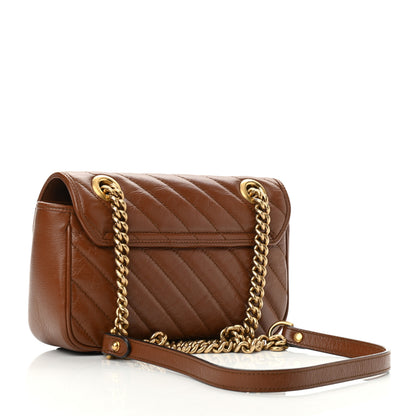 Gucci Azalea Calfskin Matelasse Diagonal Mini GG Marmont Shoulder Bag Cuir 3 of 11