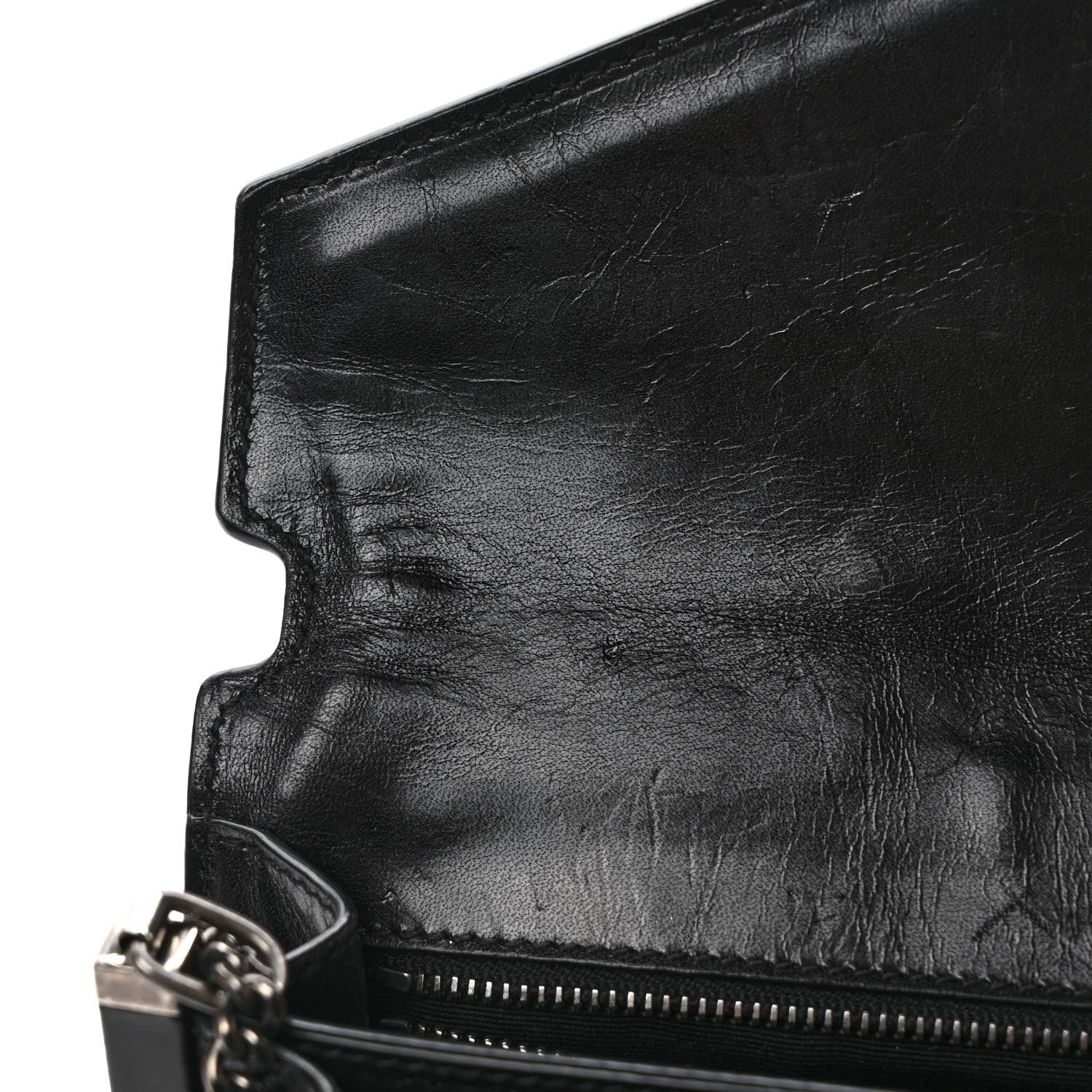 Saint Laurent Calfskin Woven Monogram Cassandra Clasp Bag Black 9 of 11