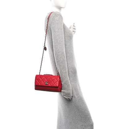 Chanel Caviar Lambskin Quilted Bi Coco Flap Red 2 of 12