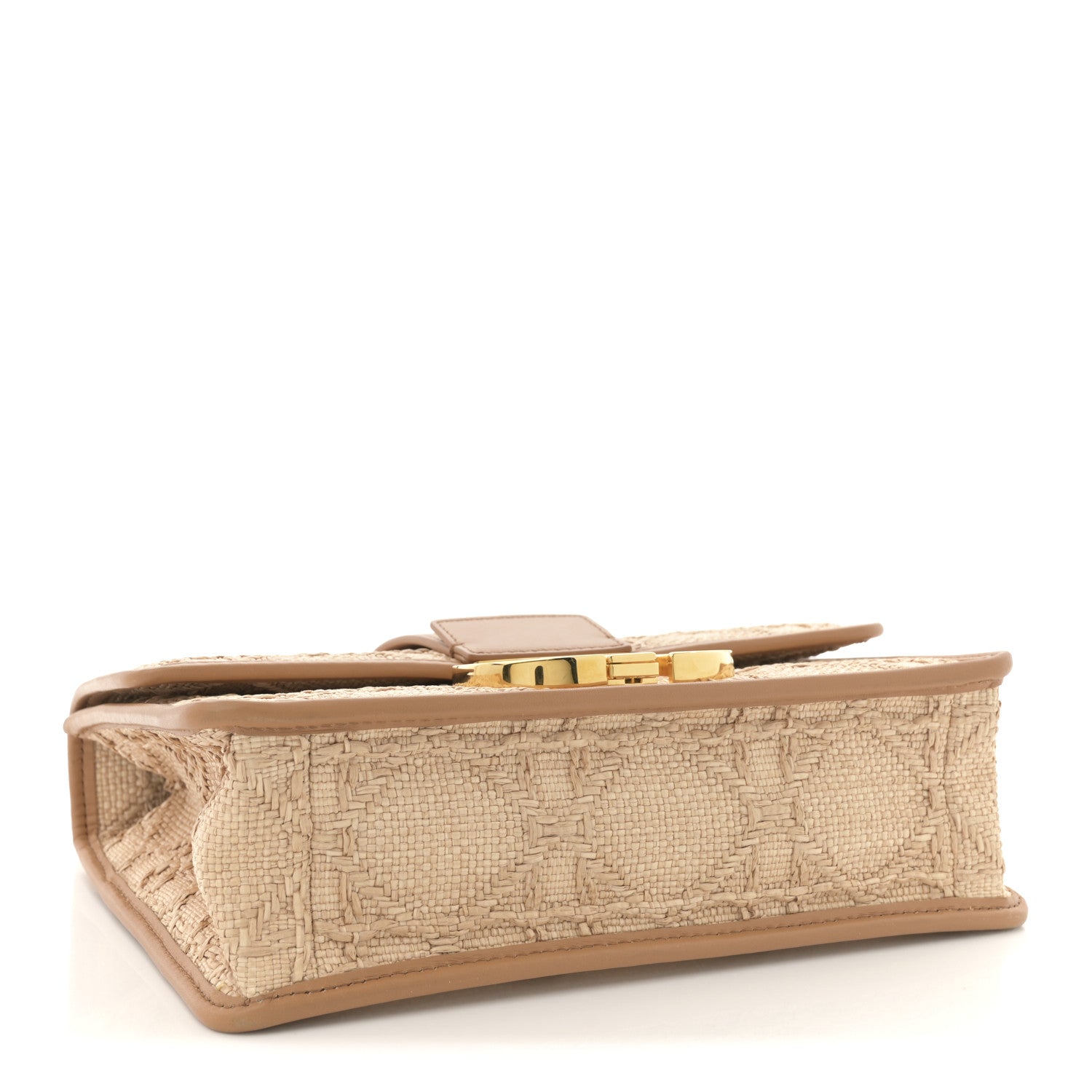 Christian Dior Raffia Calfskin 30 Montaigne Flap Bag Beige 4 of 12
