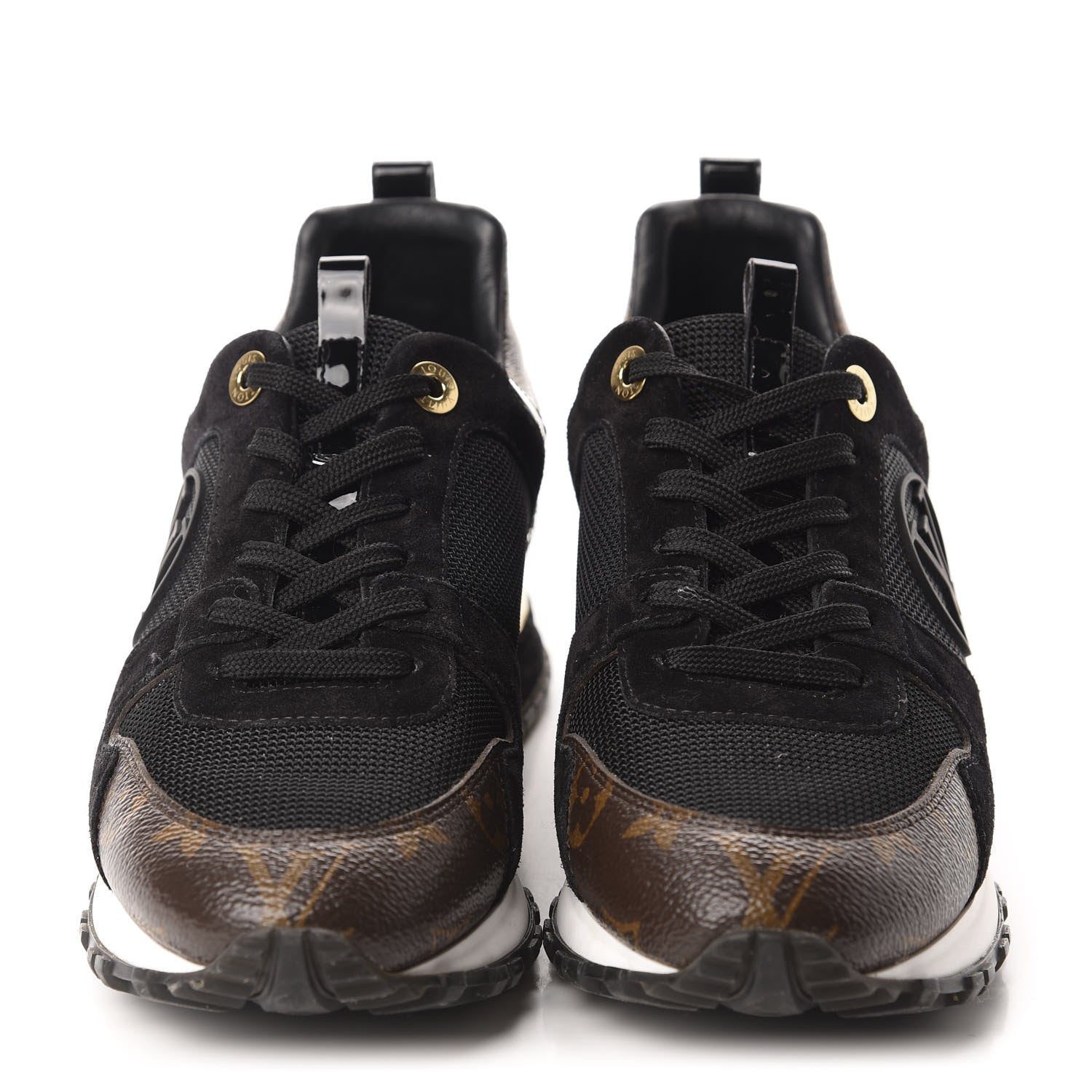 Louis Vuitton Suede Monogram Run Away Sneakers 36 Black 2 of 9