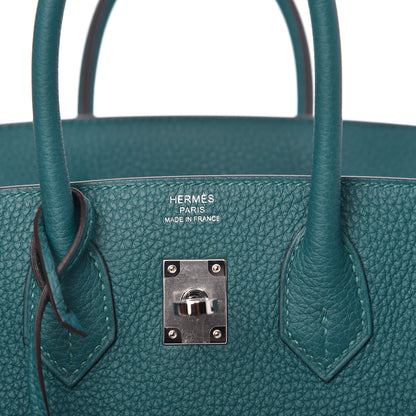 Hermes Togo Verso Birkin 25 Vert Bosphore Bleu Ocean 6 of 8
