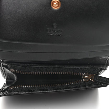 Gucci Calfskin Matelasse GG Marmont Card Case Wallet Black 5 of 7