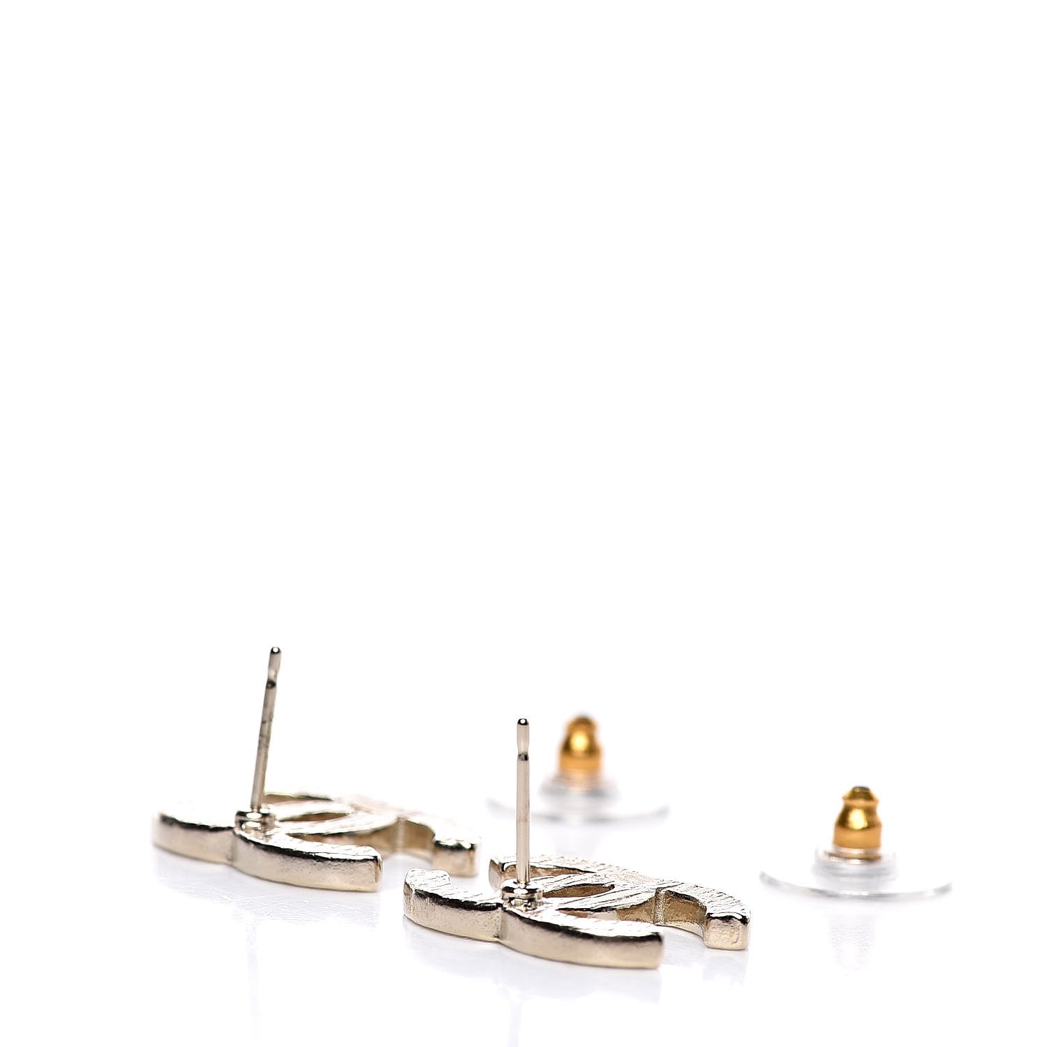 Chanel Textured CC Earrings Gold 4 of 5