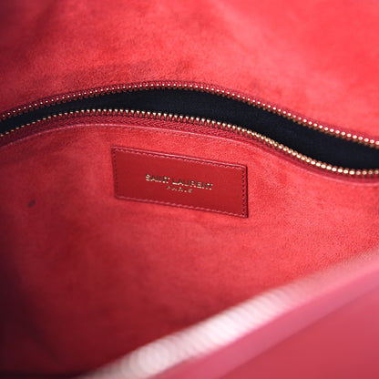 Saint Laurent Calfskin Classic Duffle 6 Red 5 of 7