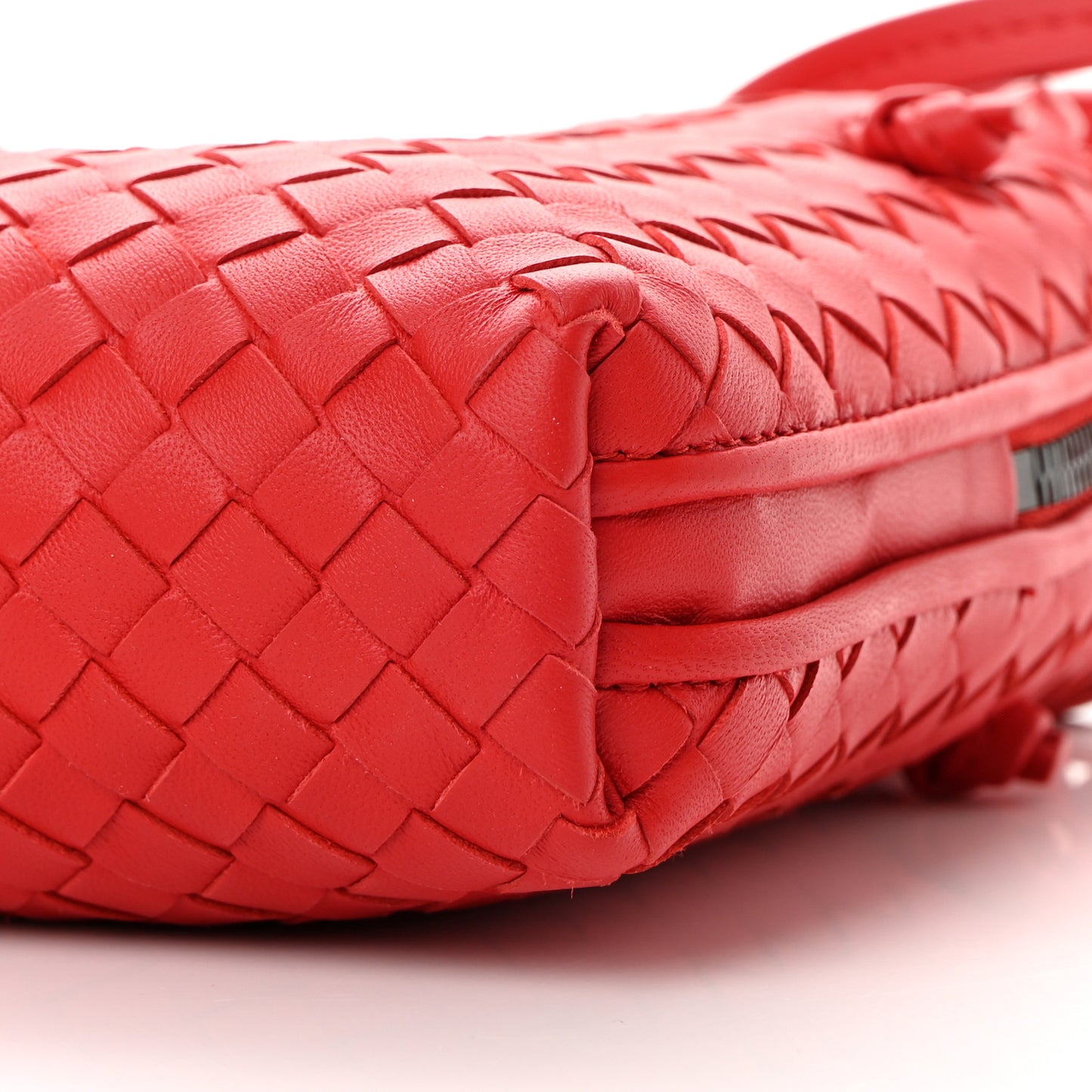 Nappa Intrecciato Nodini Crossbody Messenger Red