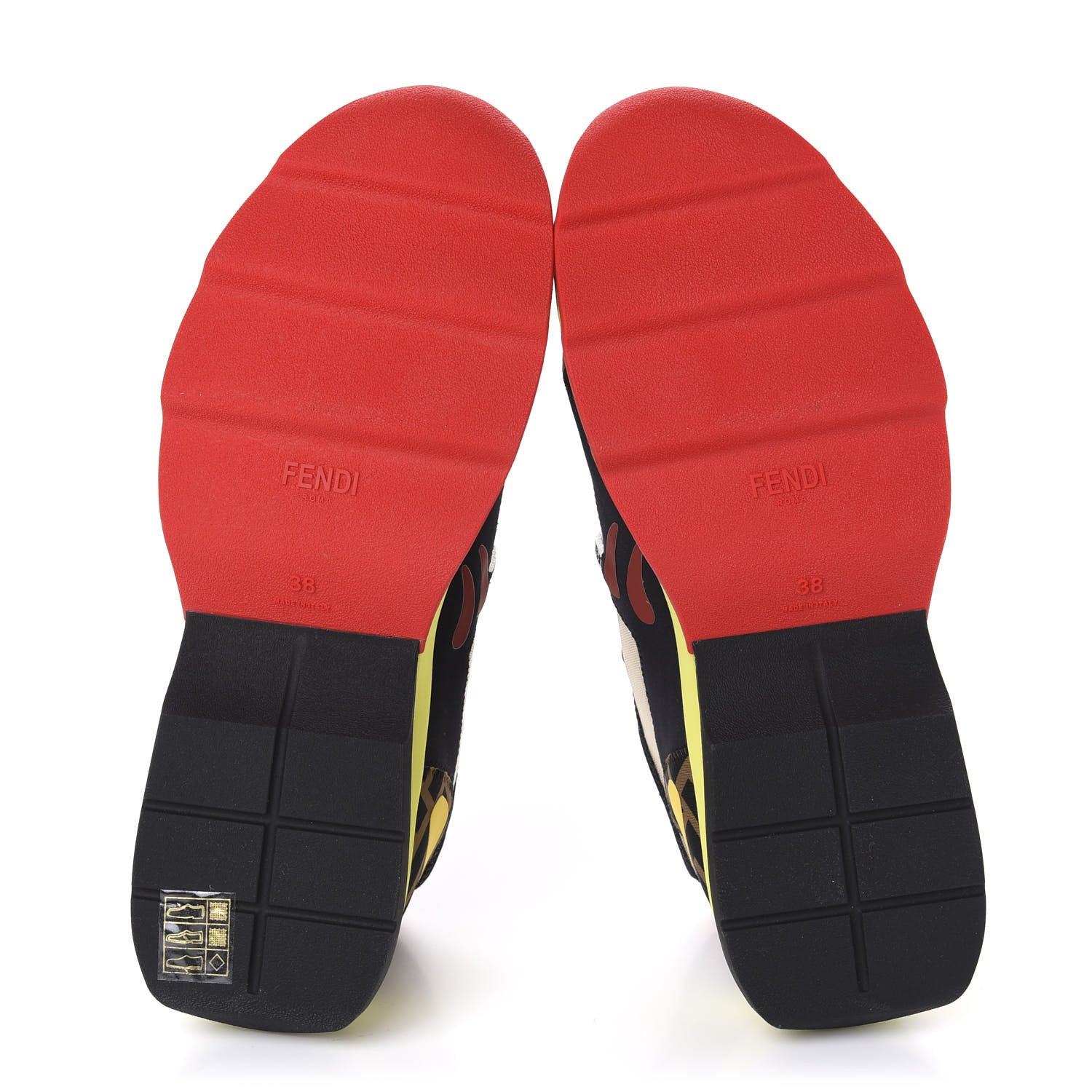 Fendi Technical Mesh Lycra FFreedom Patchwork Sneakers 38 Nude Tobacco Black 5 of 10