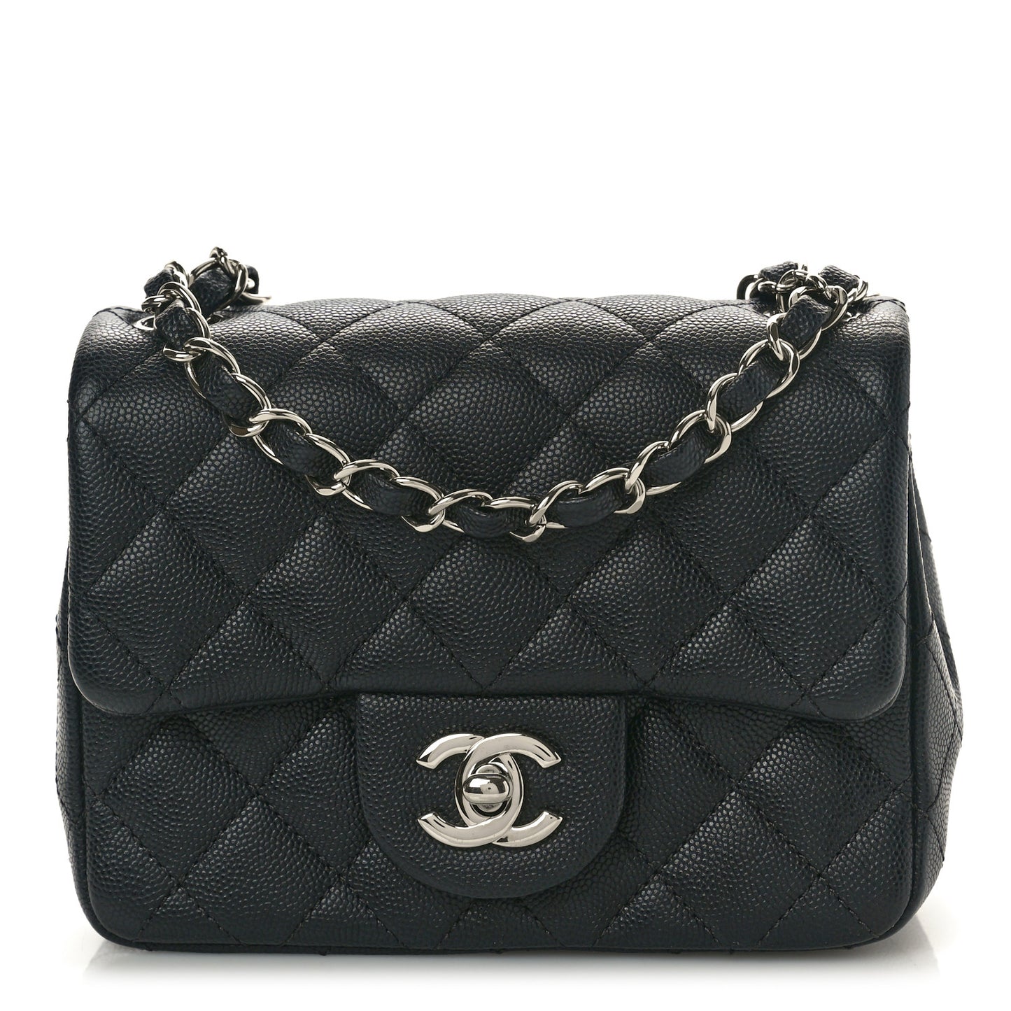 Caviar Quilted Mini Square Flap Black