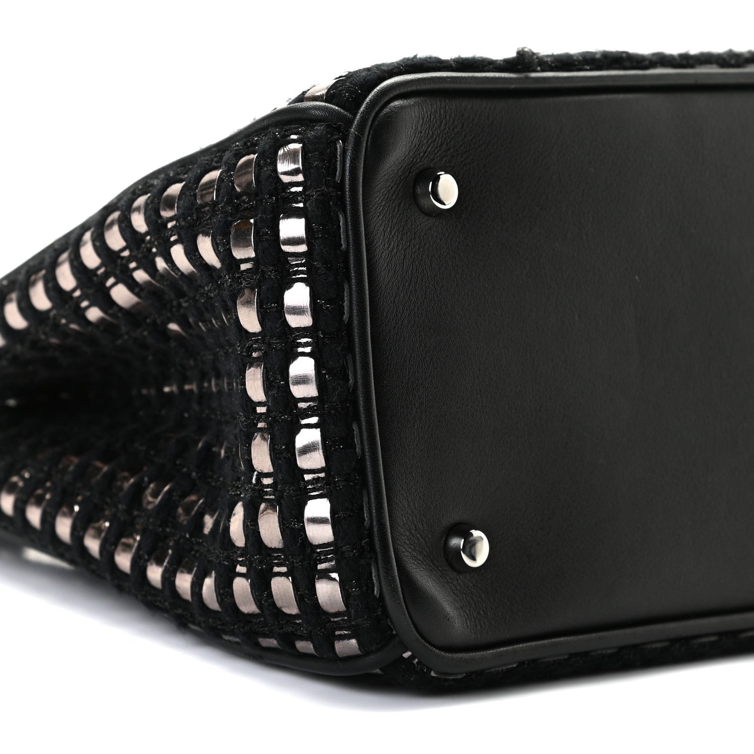 Christian Dior Metallic Tweed Small Diorissimo Black Silver 5 of 11
