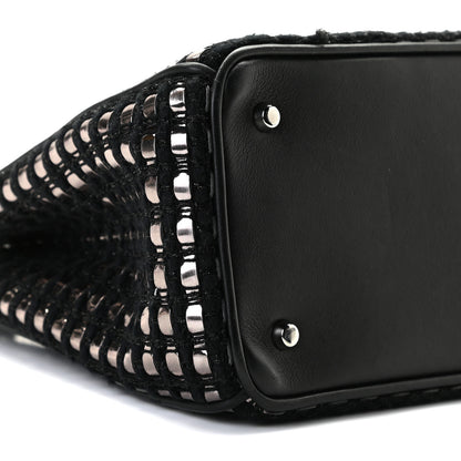 Christian Dior Metallic Tweed Small Diorissimo Black Silver 5 of 11