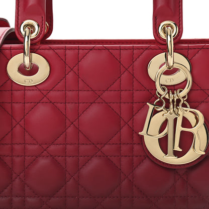 Christian Dior Lambskin Cannage Gradient Small My ABCDior Lady Dior Red 8 of 10