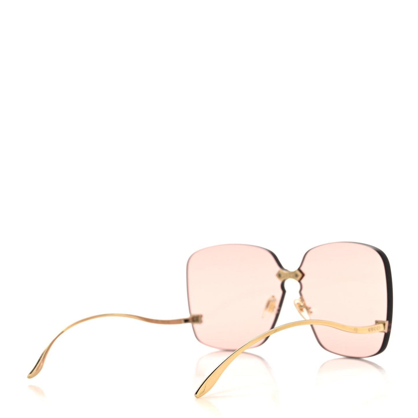 Rimless Sunglasses GG0352S Gold Flash Pink