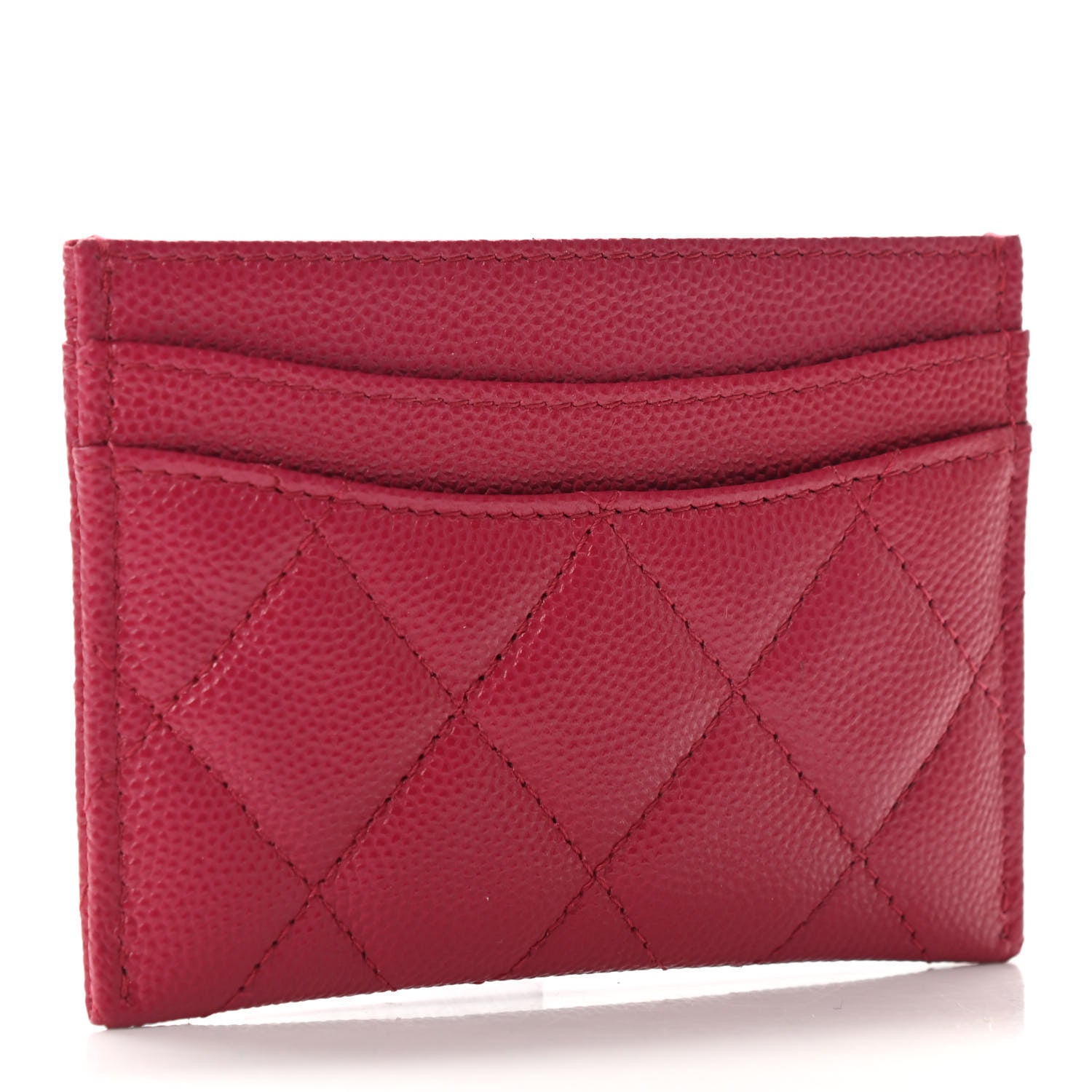 Chanel Caviar Quilted Card Holder Dark Pink 3 of 8