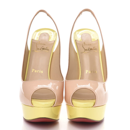Christian Louboutin Patent Lady Peep Sling 150 Pumps 37.5 Poudre 2 of 8