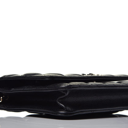 Chanel Caviar Quilted French New Wave Chain CC Wallet On Chain WOC Black 8 of 9