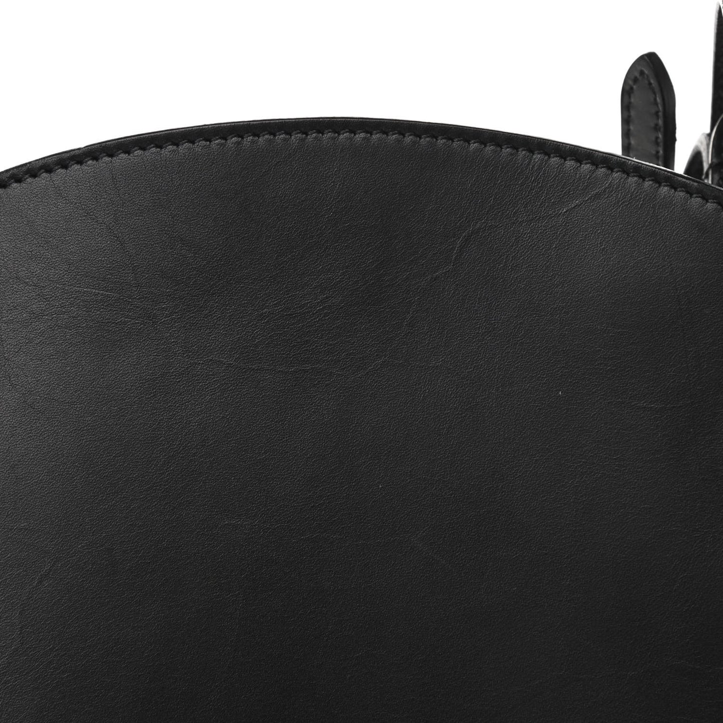 Natural Calfskin Curved Shoulder Bag Black