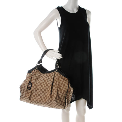 Gucci Monogram Large Sukey Tote Beige Ebony Black 2 of 7