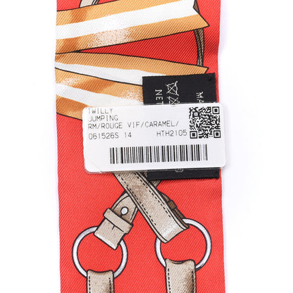 Hermes Silk Jumping Twilly Rouge Vif Caramel 4 of 4