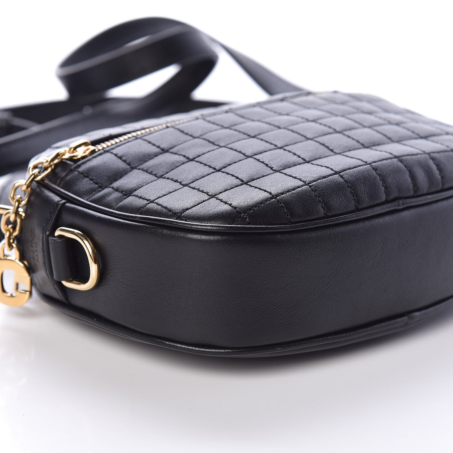 Celine Calfskin Quilted Small C Charm Bag Black 7 of 8