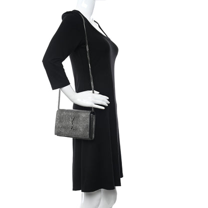 Saint Laurent Metallic Calfskin Lizard Embossed Medium Classic Monogram Kate Satchel 2 of 8