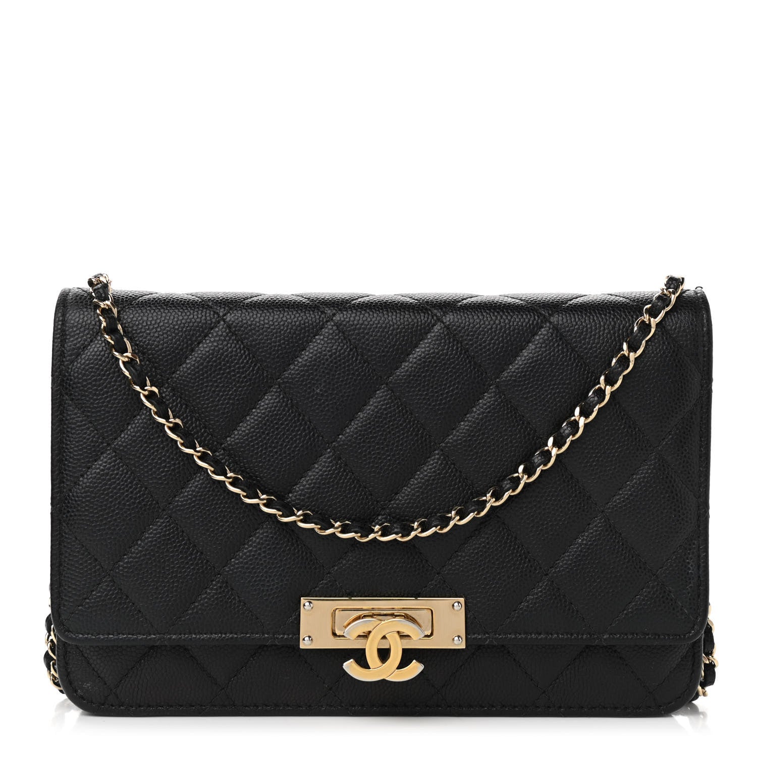 Chanel Caviar Quilted Golden Class Wallet On Chain WOC Black 1 of 15