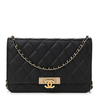 Chanel Caviar Quilted Golden Class Wallet On Chain WOC Black 1 of 15