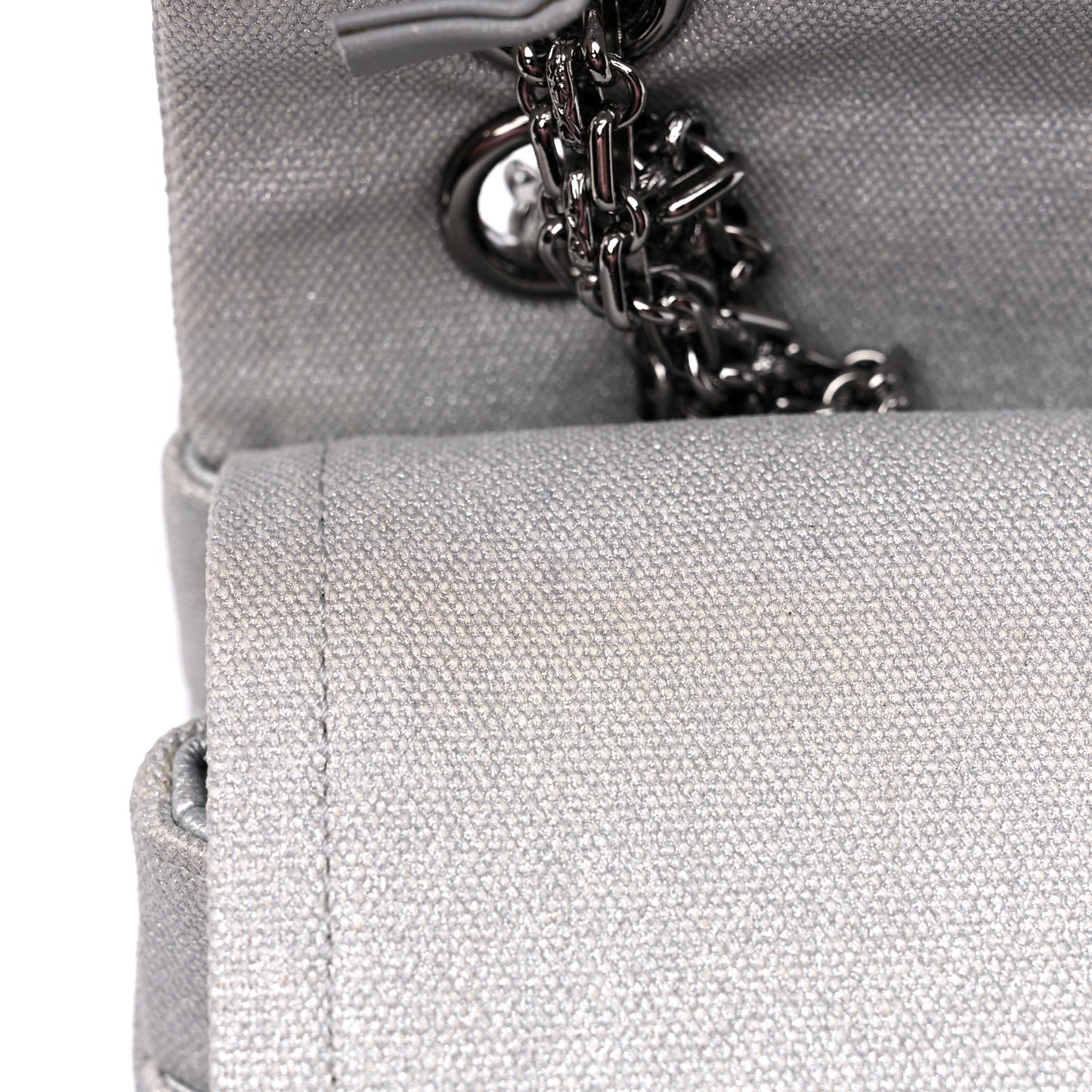 Metallic Canvas Space Charms 2.55 Reissue 226 Flap Silver