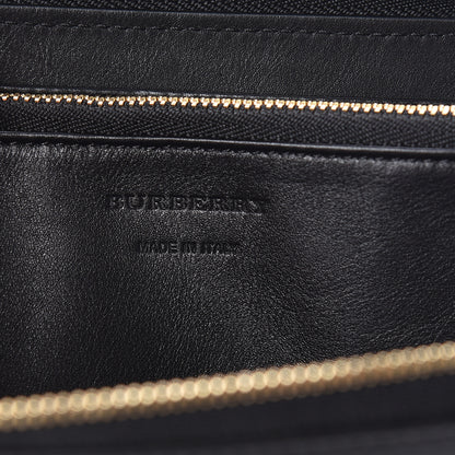 Burberry Calfskin Haymarket Check Elmore Zip Around Wallet Black 6 of 7