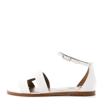 Hermes Calfskin Santorini Sandals 39 White 1 of 4