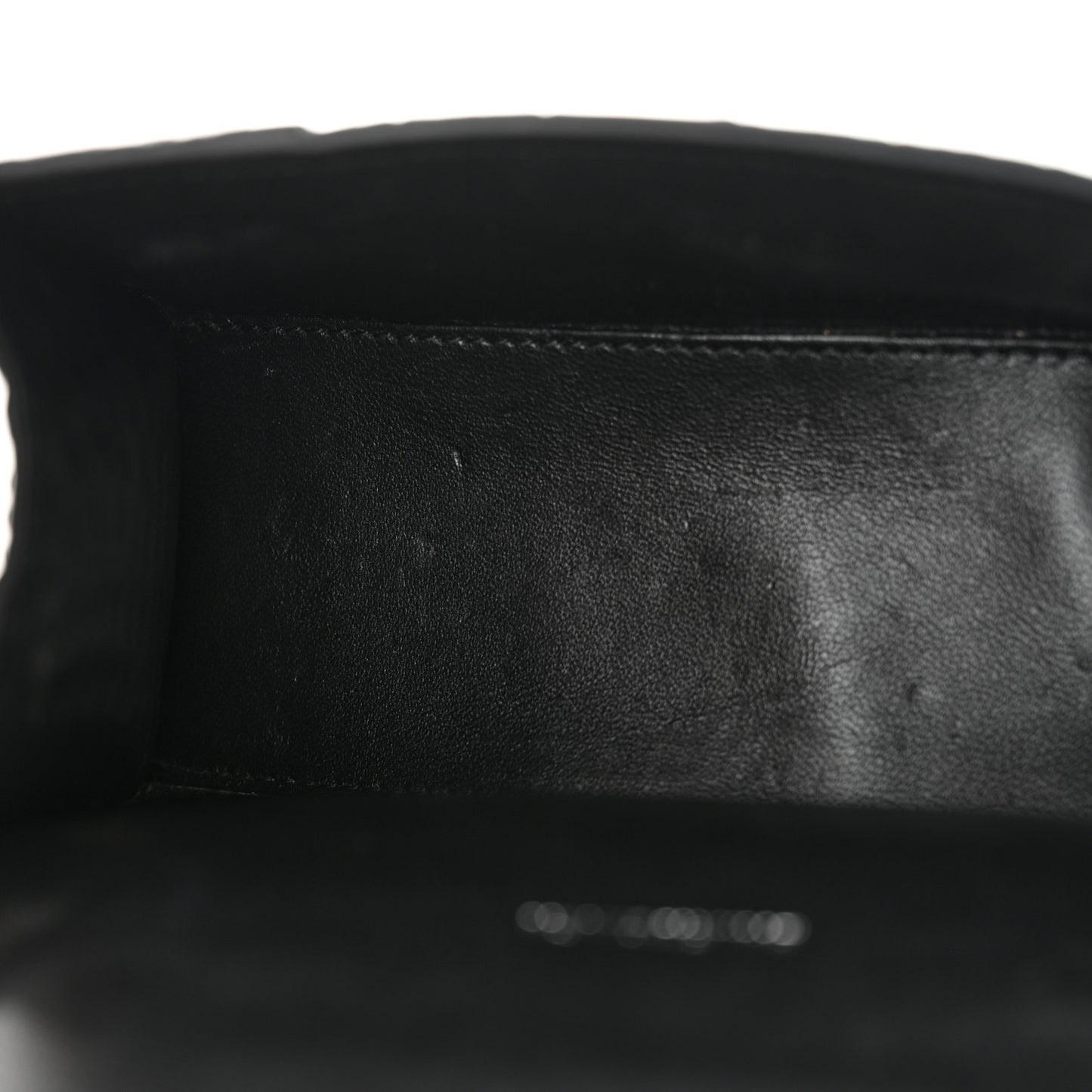 Shiny Calfskin Monochrome Crocodile Embossed Hourglass Top Handle Bag XS Black