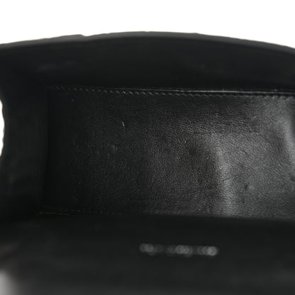 Balenciaga Shiny Calfskin Monochrome Crocodile Embossed Hourglass Top Handle Bag XS Black 17 of 17