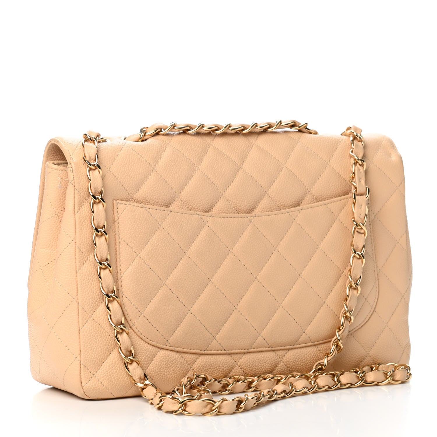 Chanel Caviar Quilted Jumbo Single Flap Beige Clair 2 of 5