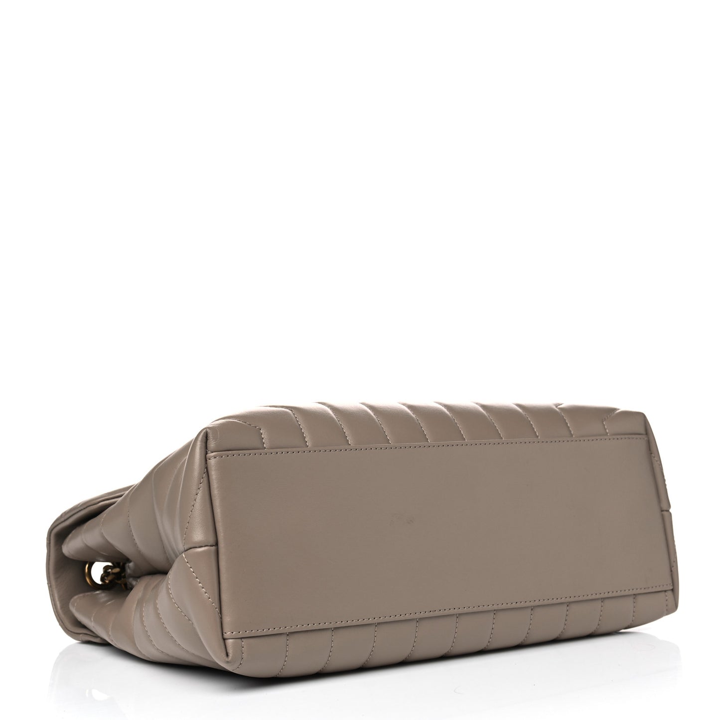 Calfskin Y Quilted Monogram Medium Loulou Chain Satchel Dusty Grey